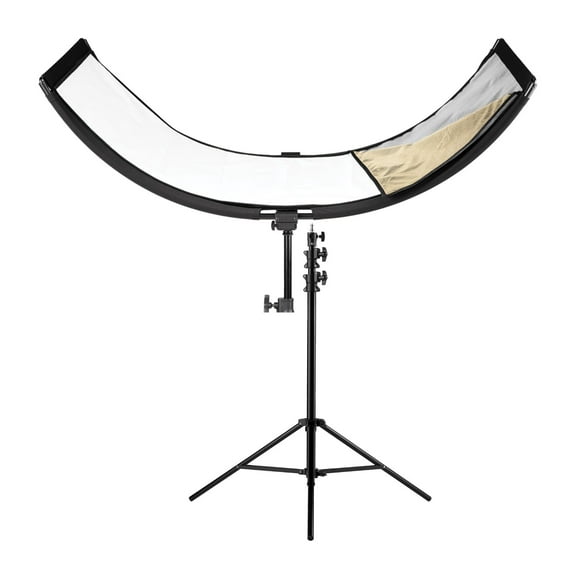 Westcott Eyelighter 3 (Silver, White, and Sunlight Fabric) Bundle with Air Cushioned Heavy-Duty Light Stand (8 Feet) (2 Items)