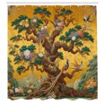 thumbnail image 4 of Ambesonne Vintage Shower Curtain, Cartoon Scene Floral Tree, 69"Wx75"L, Ginger Teal Multicolor, 4 of 4