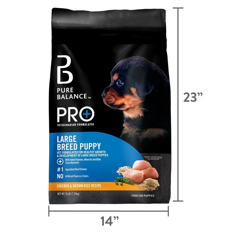 Pure Balance Large Breed Puppy Food with Real Chicken and Brown