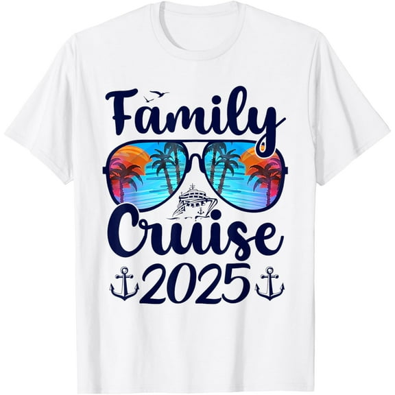 Family Cruise 2025 Family Vacation Matching Family Group T-ShirtMen and women, Black T-shirt, size: Extra large S-4XL