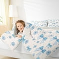 thumbnail image 4 of jejeloiu Cartoon Bow Full Size Comforter Sets,Rustic Flower Floral Bedding Comforter Set,White Blue Bedding Sets For Teens,Luxury Bedroom Decor Reversible,3-Piece, 4 of 8