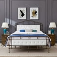 thumbnail image 1 of TOYTEXX King Size Metal Bed Frame with Tufted White Boucle Headboard, Wooden Slats, No Box Spring Needed, 1 of 5