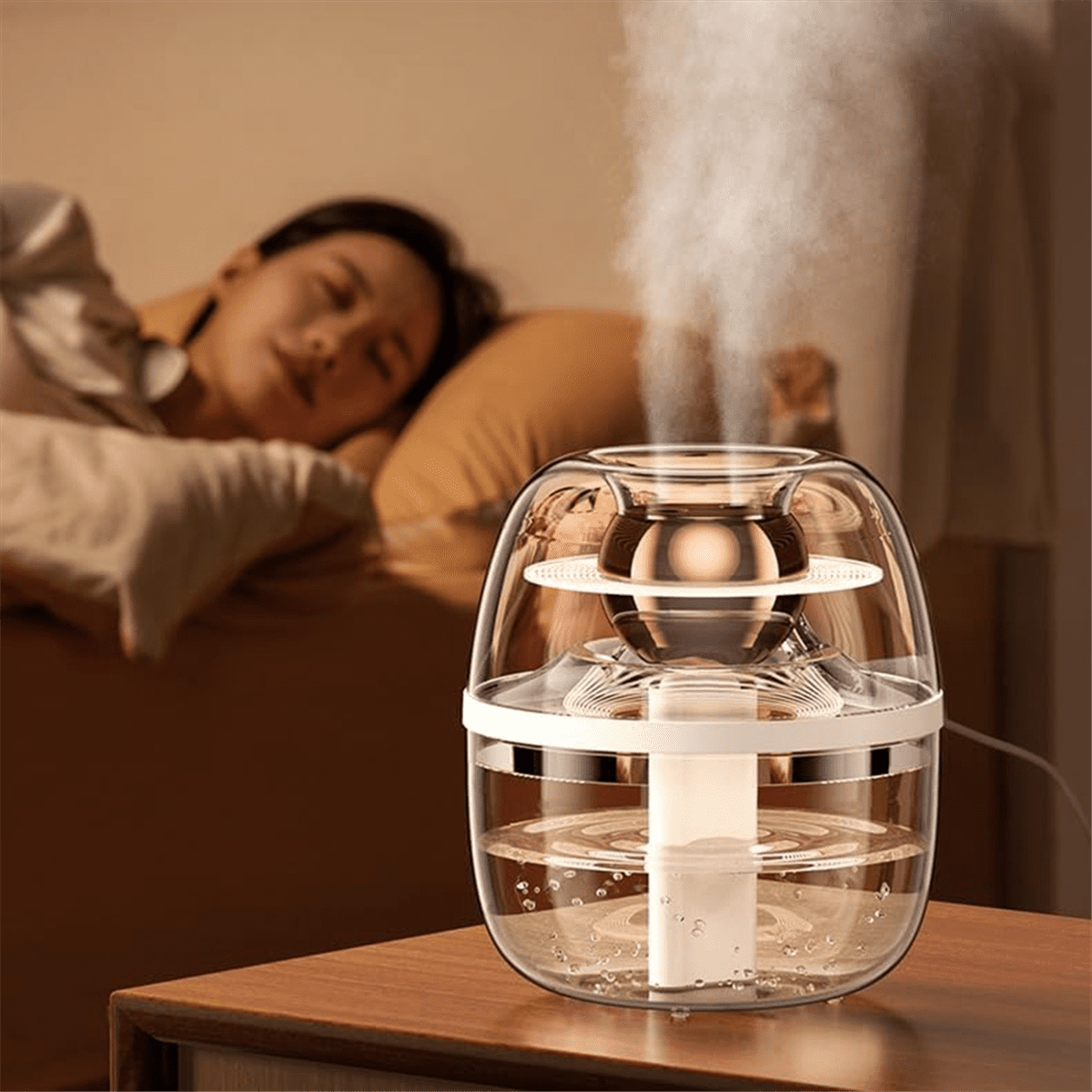 Bedroom Humidifier, Large Room Humidifier, Cool Mist Humidifier, Bedroom Large Room Desktop Air Humidifier Green,1 x humidifiers for bedroom,Green