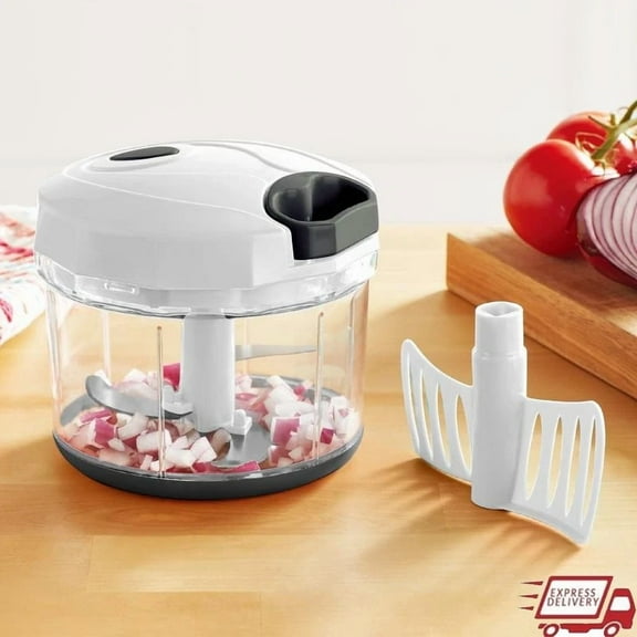 1Qt Quick Pull Chopper Multi-Blade Food Processor Kitchen Tool Bpa Free Durable