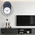 thumbnail image 3 of Large Decorative Wall Clock with Pendulum for Living Room, Black Metal Frame, White dial, Silent Type, Suitable for Living Room, Bedroom, Study, Office, 3 of 7