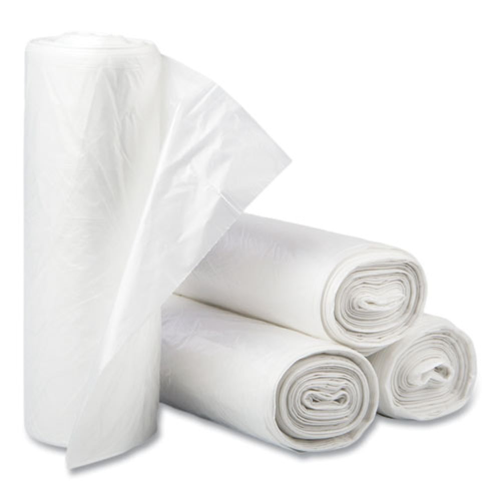 Inteplast Group S303713N 30 gal. 13 microns 30 in. x 37 in. High-Density Interleaved Commercial Can Liners - Clear (25 Bags/Roll, 20 Rolls/Carton)