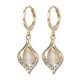 thumbnail image 2 of HomeKingdee 925 Silver-Plated Sea Blue Eye Pearl and Zirconia Drop Earrings - Dangle Earrings for Women Wedding Bridal Gift Jewelry, 2 of 8