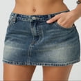 thumbnail image 2 of LYMAYTER Fashion Denim Skirt for Women Summer High Waisted Stretch Casual Jean Mini Skirt with Pockets S-L, 2 of 10