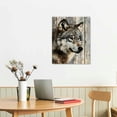 thumbnail image 3 of Nawypu Wolf Art Wall Decor - Wolf Portrait Painting Pictures Wild Animal Canvas Wall Art Framed For Study Room Bedroom Living Room Wall Decorations, 3 of 5
