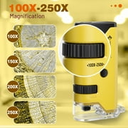 BEBANG Pocket Microscope, Mini Portable Handheld Microscope for Kids Adults Microbiology Home Lab Study, Phone Adapter