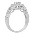 thumbnail image 2 of 1.00 Carat (ctw) 10K White Gold Round Cut White Diamond Ladies Bridal Split Shank Halo Style Engagement Ring 1 CT, 2 of 4