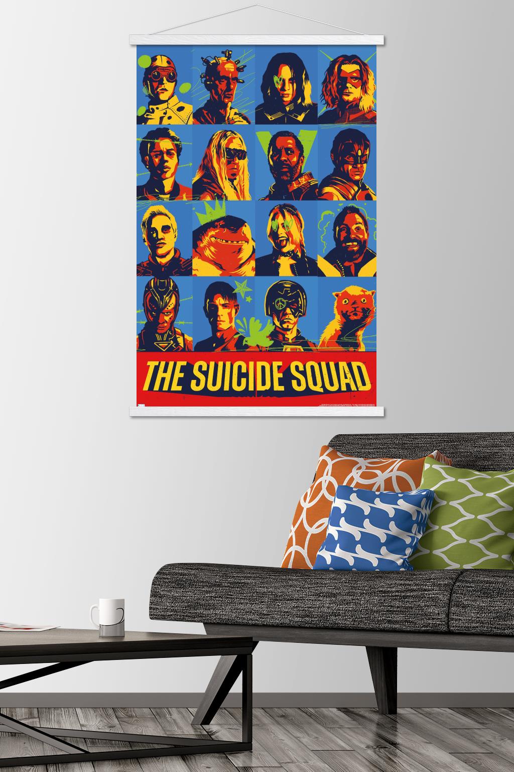 DC Comics Movie The Suicide Squad - Grid Wall Poster with Magnetic Frame, 22.375" x 34"