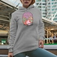 thumbnail image 2 of Not All Who Wander Are Lost Quote with Line Drawing of Desert with Cactus Art Merch Gift, Heather Grey Hooded Sweatshirt or Hoodie, Medium, 2 of 5
