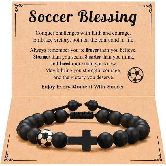 Baseball Basketball Soccer Football Cross Bracelet for Boys Christmas Valentines Easter Gifts for Son Grandson Nephew