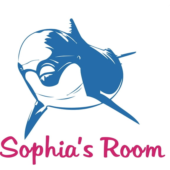 Dolphin Ocean Fish Sea Animal Customized Wall Decal - Custom Vinyl Wall Art - Personalized Name - Baby Girls Boys Kids Bedroom Wall Decal Room Decor Wall Stickers Decoration Size (20x20 inch)
