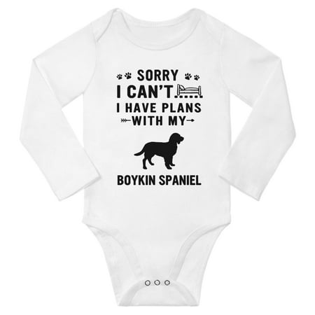 

Sorry I Can t I Have Plans With My Boykin Spaniel Infant Baby Long Sleeve Bodysuit (White 6-12 Months)