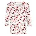 thumbnail image 4 of VKOYWKM Valentine's Day T Shirts for Women Cute Graphic Tees 3/4 Sleeve Crew Neck Holiday T-Shirts Valentines Day Gifts, 4 of 5