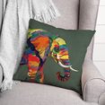 thumbnail image 3 of Creative Products Bright Elephant on Green 18x18 Indoor / Outdoor Pillow, 3 of 3