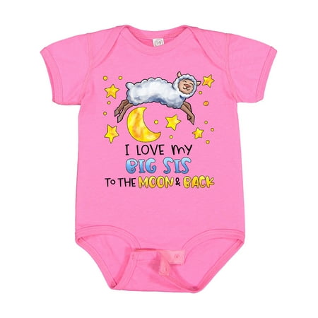 

Inktastic I Love My Big Sis to the Moon and Back Cute Sheep Gift Baby Boy or Baby Girl Bodysuit