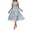 Blue, variant on Summer Dresses for Women Floral Print Mock Neck Smocked Sleeveless Flowy Midi Dresses High Waist A Line Casual Sundresses Green L