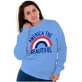 thumbnail image 4 of Patriotic America the Beautiful Women Crewneck Sweatshirt Brisco Brands S, 4 of 6
