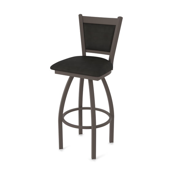 870 Hadleigh 30" Swivel Bar Stool with Bronze Finish and Canter Espresso Seat and Back