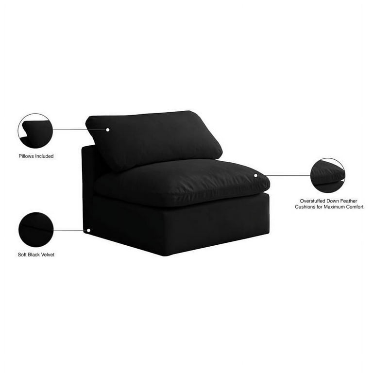Black plush chair new arrivals