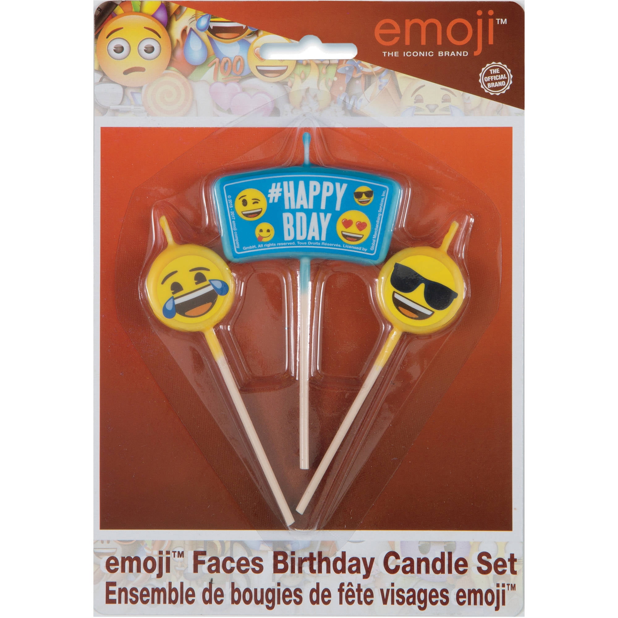 Emoji Pick Candle Set 4 ct, Amscan 2 pack 