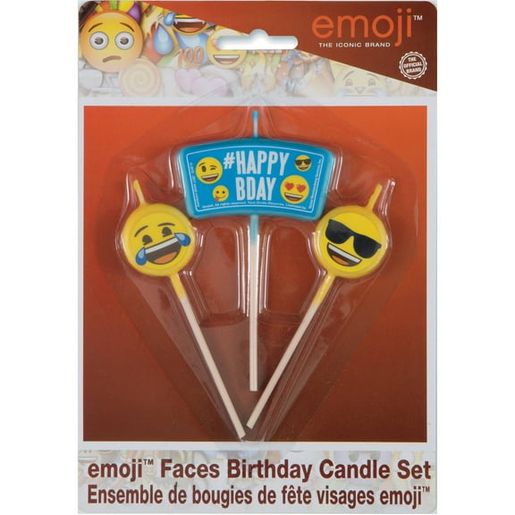 Unique Industries Emoji Multi-color Birthday Candles 4.25"