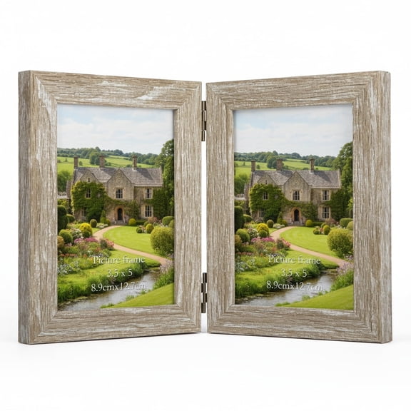 3.5x5 Picture Frames, Double Beige Photo Frame