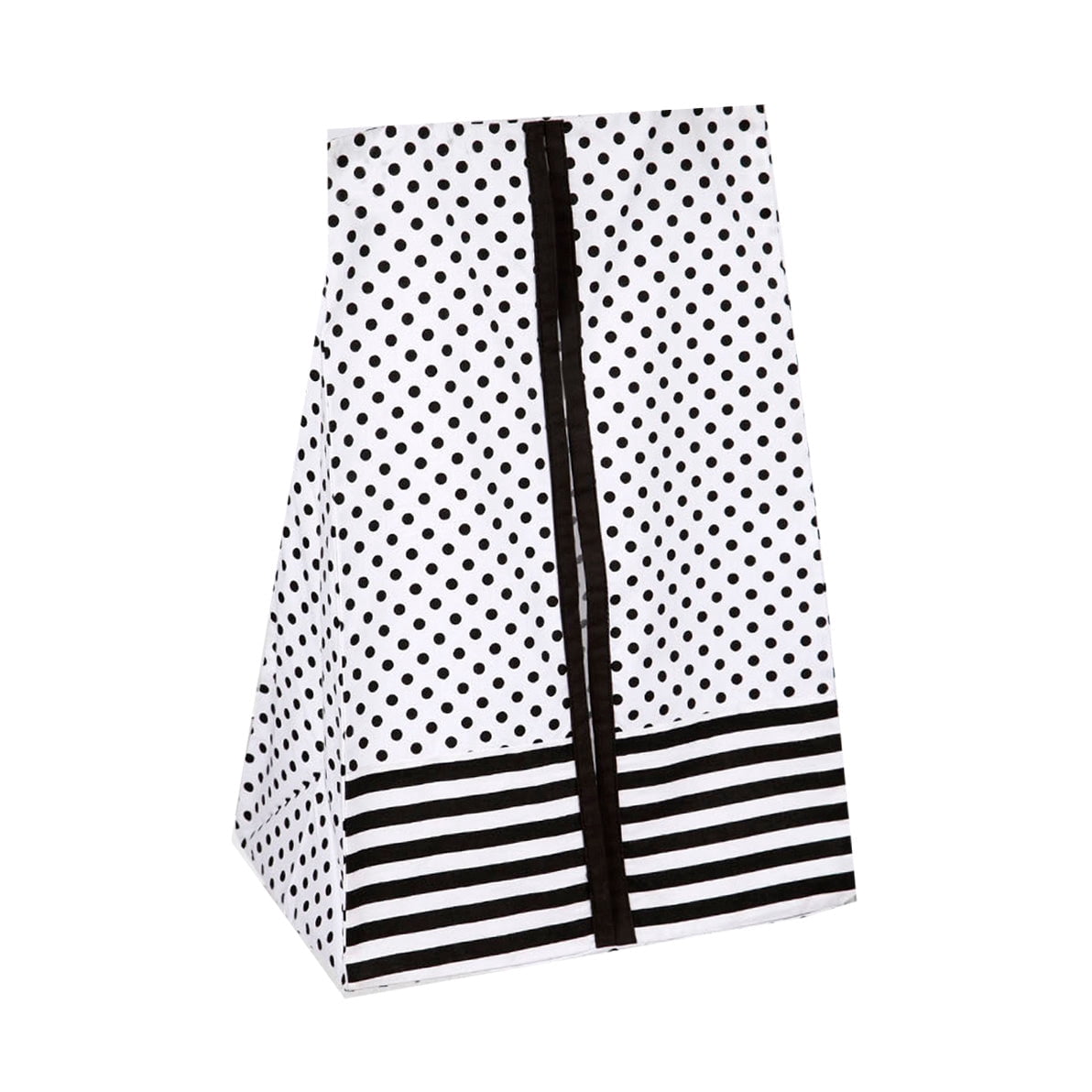 Bacati - Dots Pin Stripes 4-Piece Crib Bedding Set with Diaper Stacker - Black/White Unisex