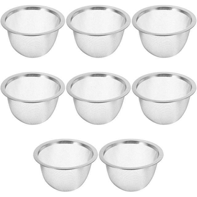 LinenLoon Tea Infuser Basket 8pcs Stainless Steel Tea Filter Metal Teapot Replacement Mesh Strainer Insert For Coffee Tea Maker Coffee Brewers Diameter 7.6x5cm Tea Strainers & Filters