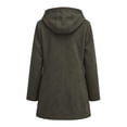 thumbnail image 6 of Jovrlynd Womens Pea Coats Suede Long Sleeve Single Breasted Hooded Winter Long Overcoat Casual Pockets Jackets, S-2XL, 6 of 7