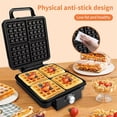 thumbnail image 4 of 4-Slice WaffleMaker 1500W Double Heating Non-Stick Egg Cake Oven Pancake Egg Waffle Cake Machine Tem, 4 of 5