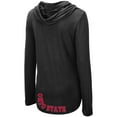 thumbnail image 3 of Women's Colosseum Black Ohio State Buckeyes My Lover Lightweight Hooded Long Sleeve T-Shirt, 3 of 3