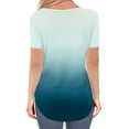 thumbnail image 3 of Scyoekwg Summer Womens Tops Trendy Short Sleeve Loose Comfy Blouse Tshirt Gradient Color Graphic V-Neck Basic Tops Casual Going Out Tops Tunic Tops (Sky Blue,XL), 3 of 6