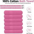 thumbnail image 2 of Pack of 6 Bath Towels 27 x 54 Inches, 100% Cotton, Larger & Lighter Weight, Quicker to Dry, Super Soft and Absorbent, Perfect for Bathroom (Multicolor, Pack of 6 (27''x54'')), 2 of 12