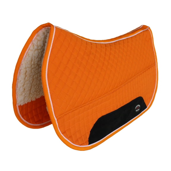 Challenger 28" x 30" Western Quilted Fleece Padded Saddle Pad Orange 39100
