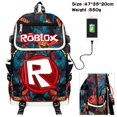 thumbnail image 1 of Virtual World ROBLOX-mochila de lona de Color periférico, morral deportivo con Cable de datos USB, cremallera iluminadora, hombros, moda, 1 of 4