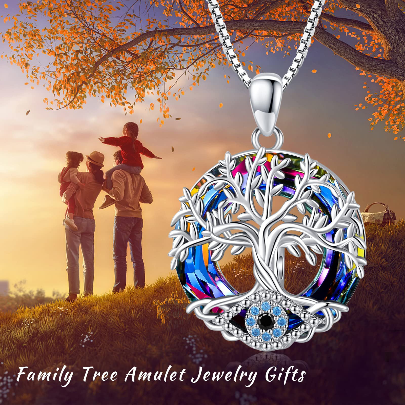 Sterling Silver Tree of Life Cubic Zirconia Pendant Adjustable Necklace by  For You Collection | Look Again