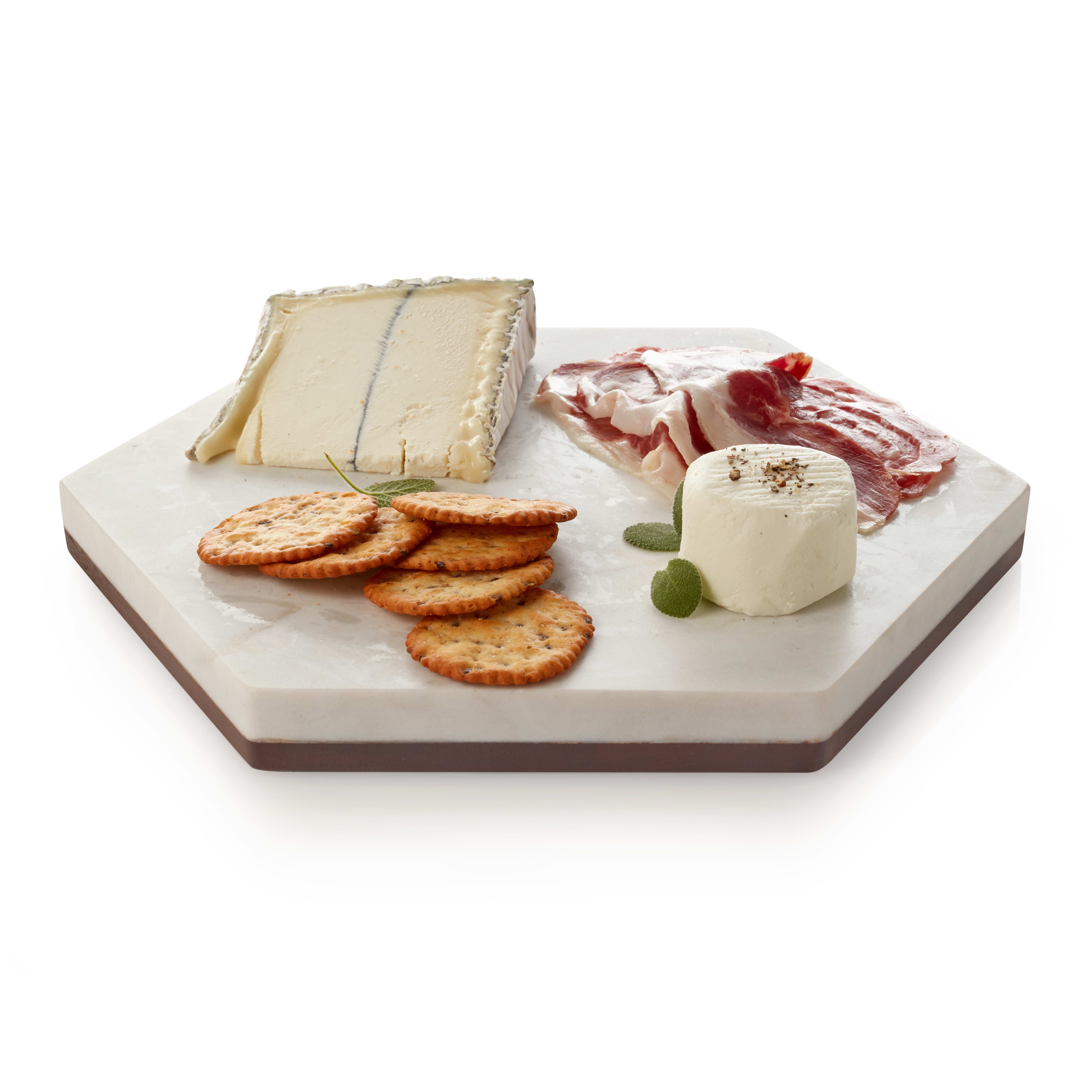 Libbey Urban Story Wood and Marble Flip Tray, 10inch