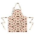 thumbnail image 2 of Brown Mushroom Hedgehog Leaf Beige Pattern Apron-Garden Aprons for Women with Pockets-Cotton Linen Waterproof Kitchen Cooking Gardening Aprons Adjustable for Kitchen,Cooking,BBQ and Salon 33x27 Inch, 2 of 7