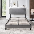 thumbnail image 2 of LiviNest Queen Upholstered Platform Bed Frame: Modern Gray Fabric Headboard with Wood Slat Support - Easy Assembly No Box Spring Needed for Home Office & Small Space Living, 2 of 6
