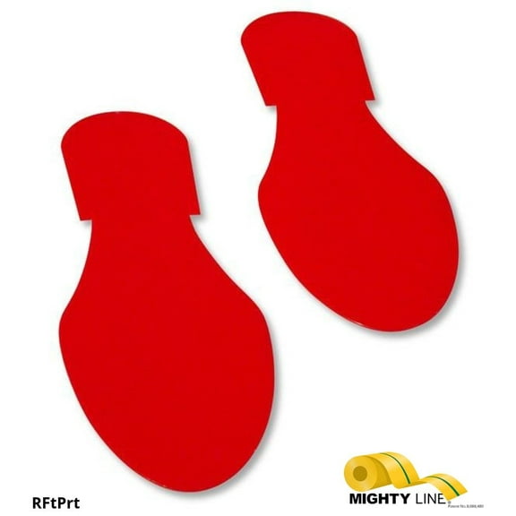 Mighty Line Solid Colored RED Footprint - Pack of 50