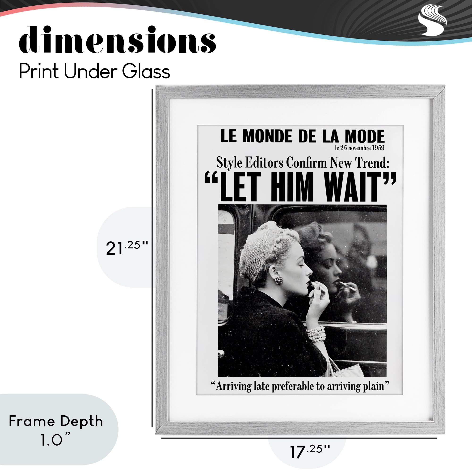 Stupell Industries Let Him Wait Advice Gray Framed Print Under Glass, design by Annabelle Hall