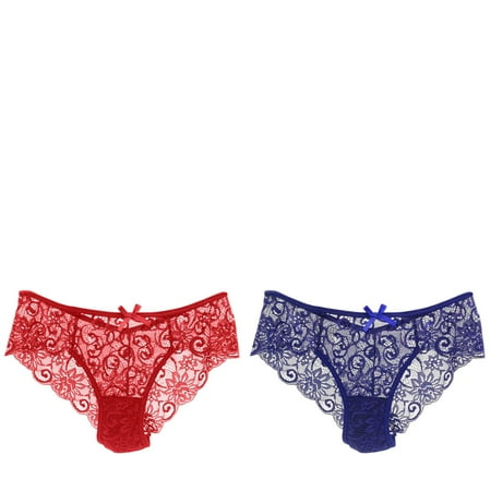 Wijhcboe 2 Pack Women Ladies Panties Size 6 High Cut Sexy Panties Lace Cutout Silk Thong Hollow Waist Sexy Lane Panties 22/24 Bikinis for Women Underwear Womens Underwear Bikini Seamless