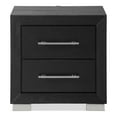 thumbnail image 2 of Furniture of America Bennett Indoor Modern Solid Wood 2-Drawer Nightstand with USB Port, Black, 2 of 17