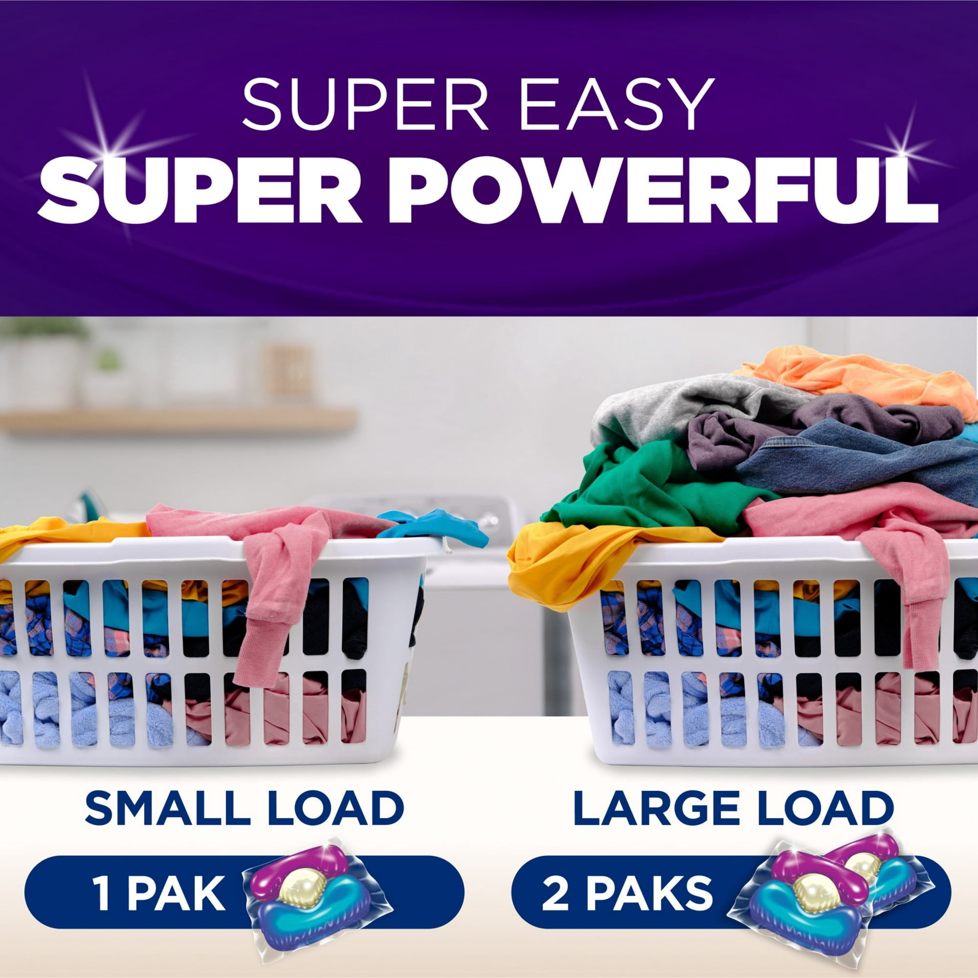 2 pack ARM & HAMMER Plus OxiClean Odor Blasters 5-in-1 Laundry Detergent Power Paks, Fresh Burst, 42 Ct
