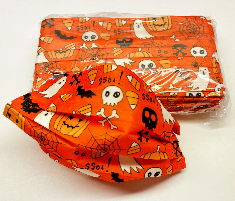 CIRCLE- (50 Pcs) Halloween Pattern Disposable Face Mask Assorted 3-Ply Adult Mouth Cover