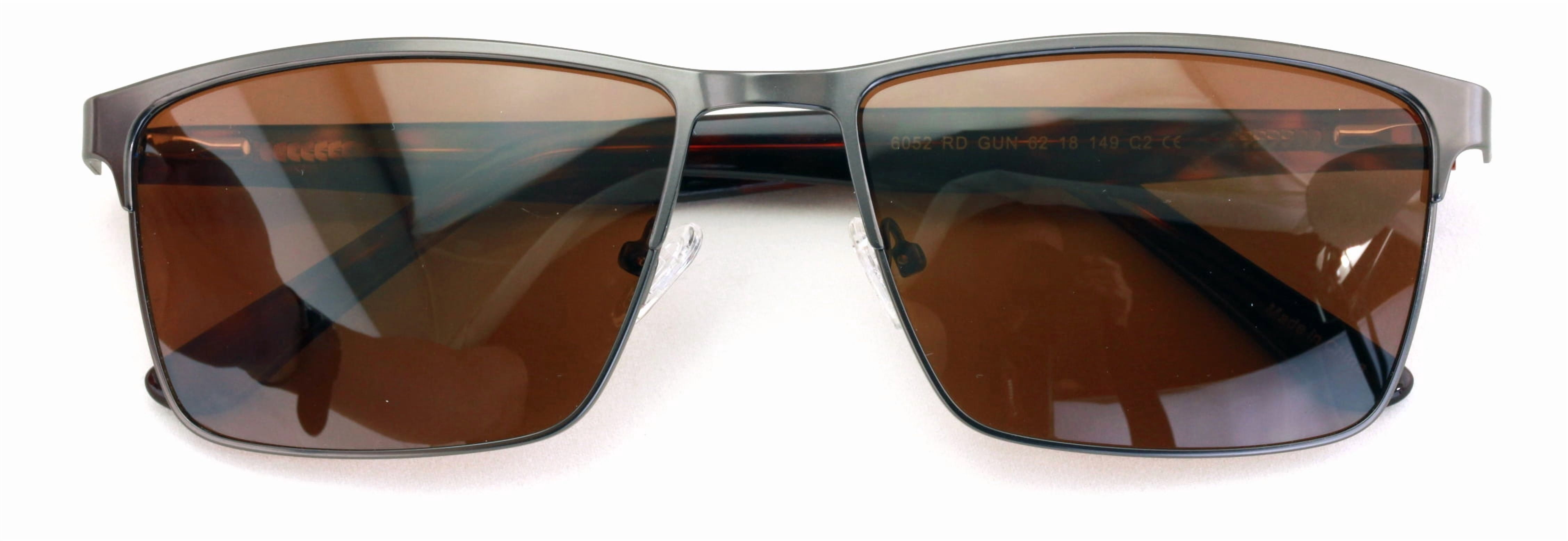 Men’s XL Wide Fit Polarized Sunglasses – 152mm Oversized Optical Frame with UV Protection – Lightweight & Comfortable Fit Brown